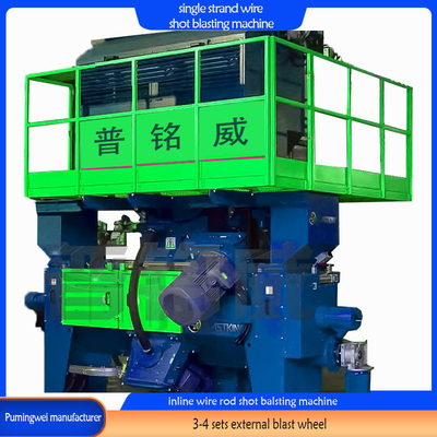 Discaling Wire Rod con automazione Automatic Inline Continuous Shot Blasting Machine