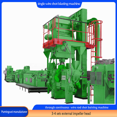 Discaling Wire Rod con automazione Automatic Inline Continuous Shot Blasting Machine