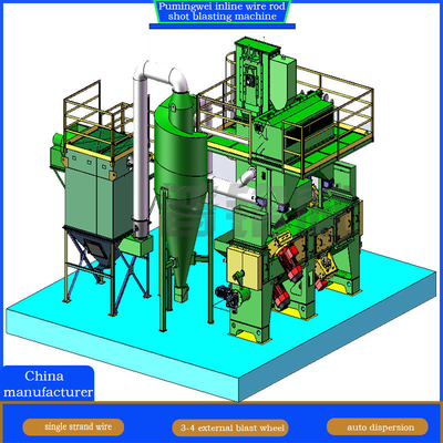Automatica Green Pitless Inline Wire Rod Shot Blasting Machine con design personalizzato