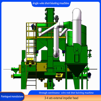 Automatica Green Pitless Inline Wire Rod Shot Blasting Machine con design personalizzato