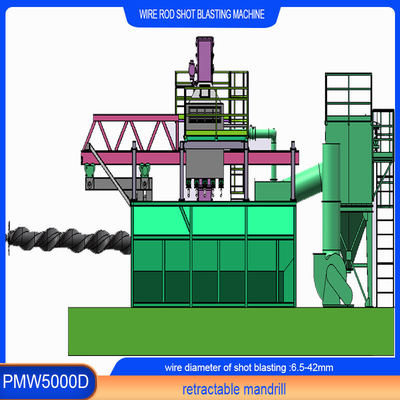 6m Continuo filtro bastone Shot Blasting Machine per singolo mandrello Disegno personalizzabile