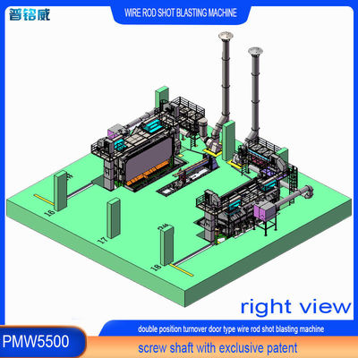 PMW5500 12,5*5,5*6,4 m Costo di descalcificazione 5 dollari Green Wire Rod Coil Shot Blasting Machine