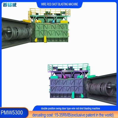 Derusting della superficie del filo Pumingwei 3D Blast Wheels Layout Automatic Shot Blasting Machine