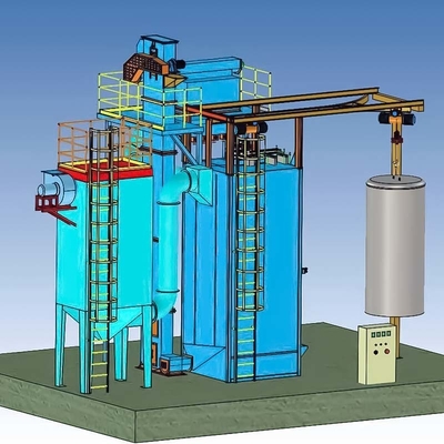 Q37 Serie Overhead Hanger Hook Tipo Shot Blasting Machine per la pulizia dei colori blu