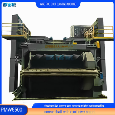 5500 mm Mandrill Pumingwei Wire Rod Coil Shot Blasting Machine e funzione automatica