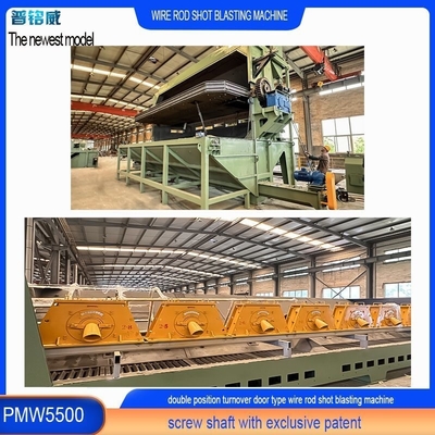 5500 mm Mandrill Pumingwei Wire Rod Coil Shot Blasting Machine e funzione automatica