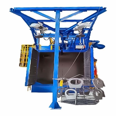 Macchina elettrica per la pulizia blu Spinner Hanger Shot Blasting con ganci personalizzazione