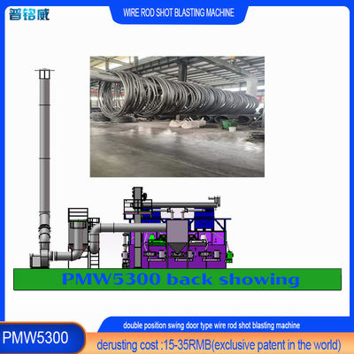 Costo del derusting personalizzato Multipli Colori Wire Rod Coil Shot Blasting Cleaning Machine