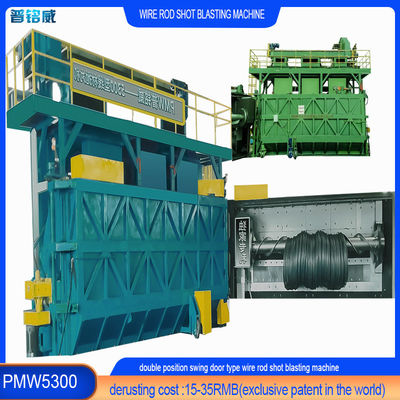 Costo del derusting personalizzato Multipli Colori Wire Rod Coil Shot Blasting Cleaning Machine