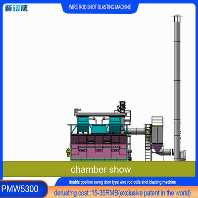 Costo del derusting personalizzato Multipli Colori Wire Rod Coil Shot Blasting Cleaning Machine