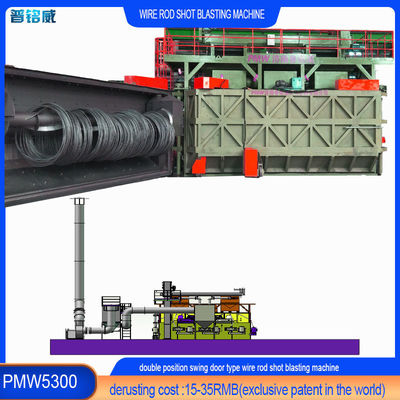Super resistenza all'abrasivo Wire Rod Coil Shot Blasting Machine per la gamma di fili personalizzati