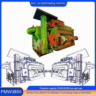 20-40RMB/T Costo di derusting Wire Rod Coil Shot Blasting Machine per diverse gamme di fili
