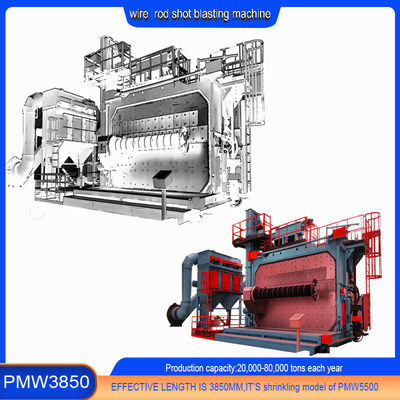 30kw/Set Professionale Filtro Metallico Superficie Shot Peening Filtro Rod bobina Shot Blasting Machine