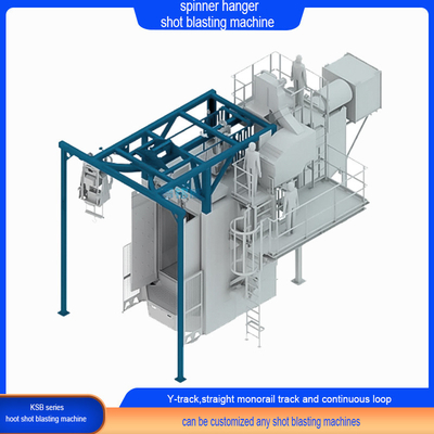 Perfetto processo di pulizia Spinner Hanger Shot Blasting Machine con capacità di 2500 kg