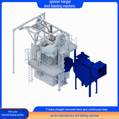 Perfetto processo di pulizia Spinner Hanger Shot Blasting Machine con capacità di 2500 kg
