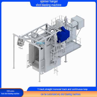Perfetto processo di pulizia Spinner Hanger Shot Blasting Machine con capacità di 2500 kg