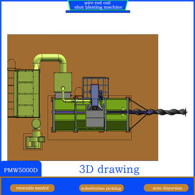 Avanguardista Pumingwei Wire Rod Coil Shot Blasting Machine con sistema trasportatore a vite