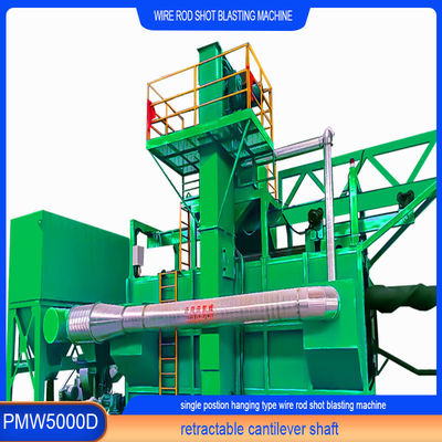 PMW5000D Wire Rod Coil Shot Blasting Machine con mandrello a vite PLC a posizione singola