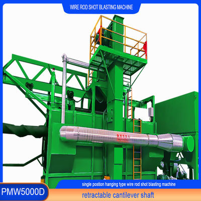 PMW5000D Wire Rod Coil Shot Blasting Machine con mandrello a vite PLC a posizione singola
