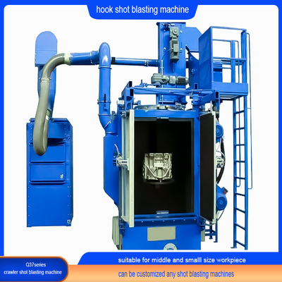 Spinner Hanger Shot Blasting Machine con pista Y e abratore a striscia personalizzato