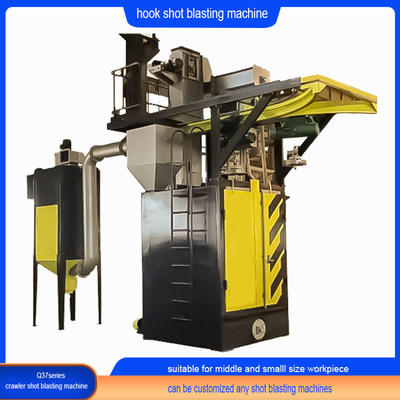 Spinner Hanger Shot Blasting Machine con pista Y e abratore a striscia personalizzato