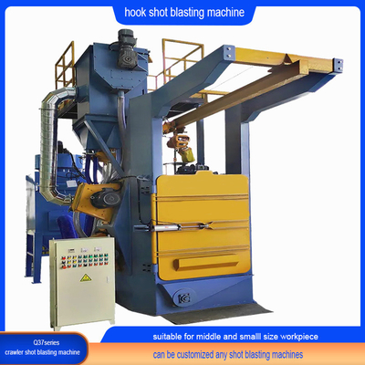 Spinner Hanger Shot Blasting Machine con pista Y e abratore a striscia personalizzato
