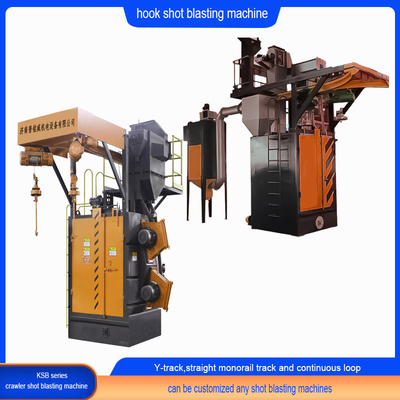 Spinner Hanger Shot Blasting Machine con pista Y e abratore a striscia personalizzato