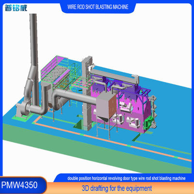 30kw/set Discaling Wire Rod Coil Shot Blasting Machine a prova di ruggine e corrosione