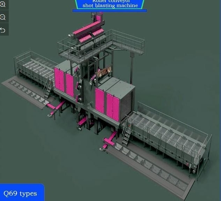 4*11kw Alta convezione pre-riscaldatore rotolo trasportatore sparatutto blasting machine personalizzazione