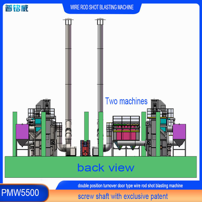 Customization Wire Rod Coild Shot Blasting Machine con due mandrels porta di carico