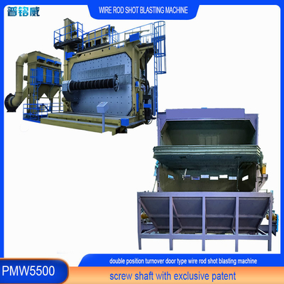 Customization Wire Rod Coils Shot Blasting Machine con porta inversa verso l'alto e verso il basso