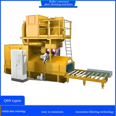 Pumingwei Multiple Blast Wheels Roller Conveyor Shot Blasting Cleaning Machine su misura