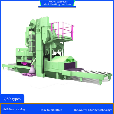 Pumingwei Multiple Blast Wheels Roller Conveyor Shot Blasting Cleaning Machine su misura