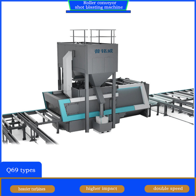 Potente Testa Impeller 4*11kw Roller Conveyor Shot Blasting Machine per acciai a profilo