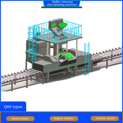 Dispositivo di carico conveniente Roller Conveyor Shot Blasting Machine per esigenze personalizzate