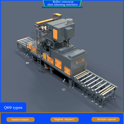 Scaling e scatto di superficie di acciaio Peening Roller Conveyor Shot Blasting Machine su misura