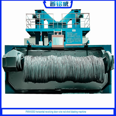 Disegno personalizzato PMW4350 Wire Roll Shot Blasting Machine per prodotti metallici a bobina