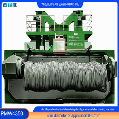 Disegno personalizzato PMW4350 Wire Roll Shot Blasting Machine per prodotti metallici a bobina