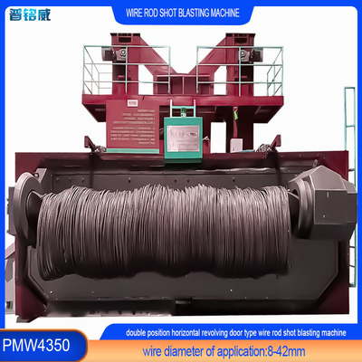 Disegno personalizzato PMW4350 Wire Roll Shot Blasting Machine per prodotti metallici a bobina