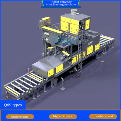 Personalizzazione Advanced Roll Conveyor Shot Blasting Machine per piastre di acciaio di calibro sottile
