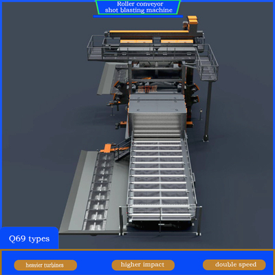 Personalizzazione Advanced Roll Conveyor Shot Blasting Machine per piastre di acciaio di calibro sottile