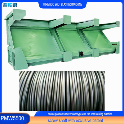330 kW Testa di spinta Power Wire Rod Shot Blasting Machine per prodotti in acciaio ad alto tenore di carbonio