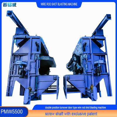 330 kW Testa di spinta Power Wire Rod Shot Blasting Machine per prodotti in acciaio ad alto tenore di carbonio