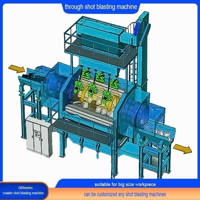Carburante elettrico Profili ad alta pulizia Roller Through Type Shot Blasting Machine