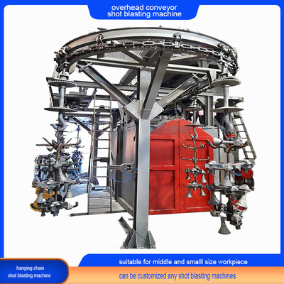 Qseries Continuous Overhead Chain Conveyor Shot Blasting Machine per piccoli oggetti