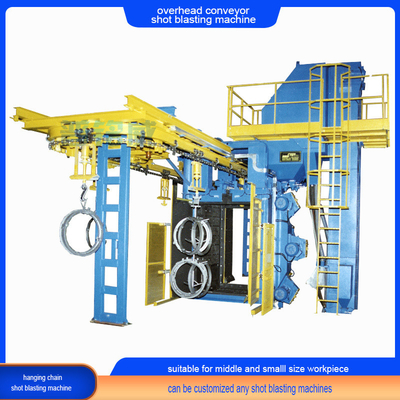 Speed Overhead Conveyor Shot Blasting Machine Alta velocità di pulizia e personalizzazione
