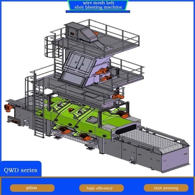 Pumingwei Customization Wire Mesh Belt Conveyor Shot Blasting Machine per pareti sottili