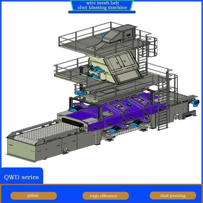 Pumingwei Customization Wire Mesh Belt Conveyor Shot Blasting Machine per pareti sottili
