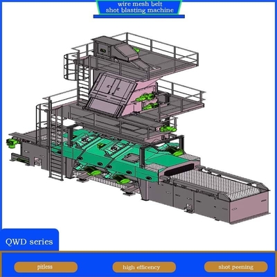 Pumingwei Customization Wire Mesh Belt Conveyor Shot Blasting Machine per pareti sottili