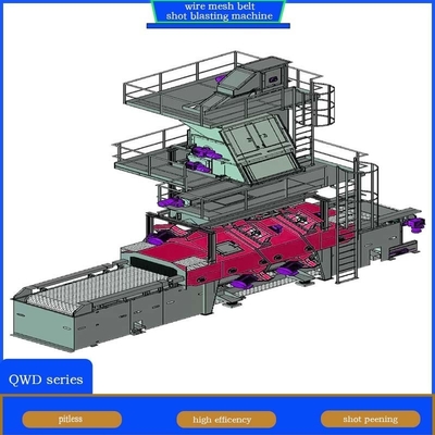 Pumingwei Customization Wire Mesh Belt Conveyor Shot Blasting Machine per pareti sottili